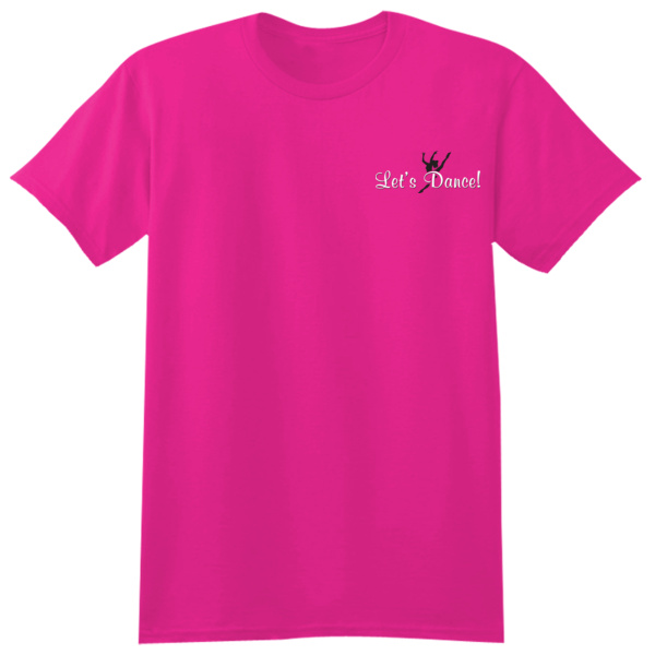 Pink t-shirt with let's dance logo printed